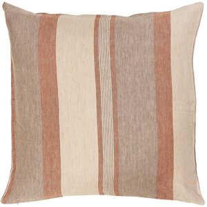 Ib Laursen Striped cushion cover linen 50 x 50 cm, beige/brown/rust