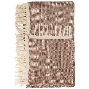 Ib Laursen Cotton blanket 130 x 160 cm, off-white/brown/rust