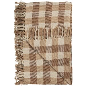 Ib Laursen cotton blanket 130 x 160 cm, off-white/beige/brown
