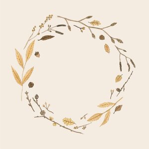 Ib Laursen Autumn wreath servetit 20 kpl/pkt 33 x 33 cm