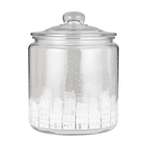 Ib Laursen Glass jar with lid Christmas town 4 l