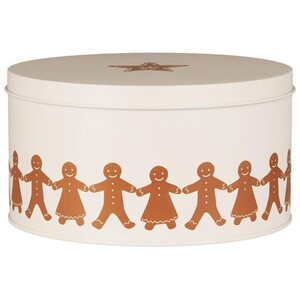 Ib Laursen Metal jar with lid gingerbread , round