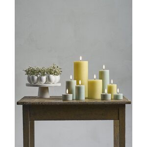 Uyuni LED pillar candle 5 x 7,5 cm, wheat yellow melted
