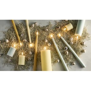Uyuni Led taper candle 25 cm 2 pcs/pkt, dusty green