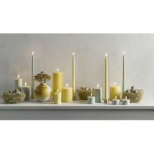 Uyuni Led taper candle 25 cm 2 pcs/pkt, dusty green