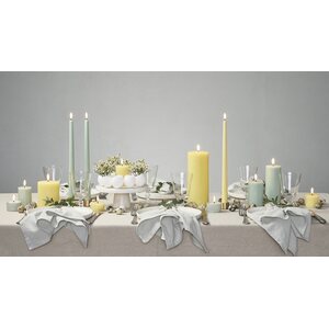 Uyuni Led taper candle 25 cm 2 pcs/pkt, dusty green