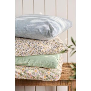 Ib Laursen Emil box cushion cover 45 x 4,5 x 45 cm, green/white stripes