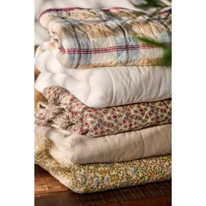 Ib Laursen Quilted blanket 130 x 180 cm, blue/yellow/pale pink/red