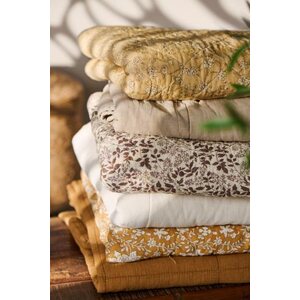 Ib Laursen Quilted blanket 130 x 180 cm, off white/brown