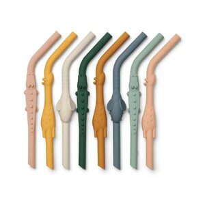 Liewood Carlson All Together silicone straws 8 pcs/pkt, yellow mellow multi mix