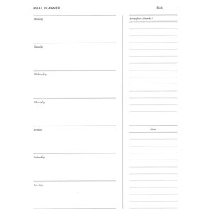 Bookbinders Design Meal Planner A4, sand brown