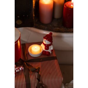 Storefactory Vidar candleholder 10 x 9 x 9 cm, red/white