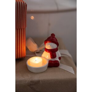 Storefactory Vidar candleholder 10 x 9 x 9 cm, red/white