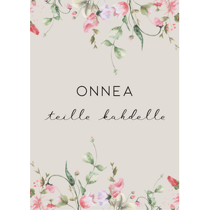 Onnea teille kahdelle kortti, kukat