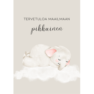 Tervetuloa maailmaan pikkuinen kortti, norsu