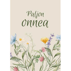 Paljon onnea kortti, kukkaniitty