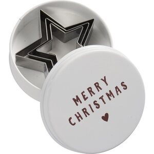 Ib Laursen Tin box with 3 star cookie cutters, Merry Christmas