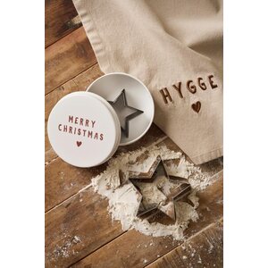 Ib Laursen Tin box with 3 star cookie cutters, Merry Christmas