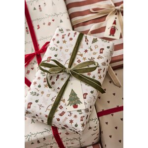 Ib Laursen My nostalgic Christmas lahjapaperi 52,5 cm x 2 m, koristeet