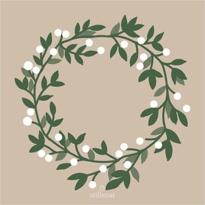 Ib Laursen Snowberry wreath napkin 20 pcs 33 x 33 cm