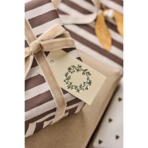 Ib Laursen Brown stripes textile look lahjapaperi 52,5 cm x 2 m