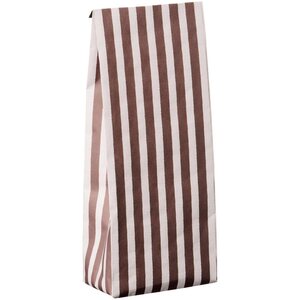 Ib Laursen Lahjapussi Brown stripes textile look S 12x30,5x7 cm