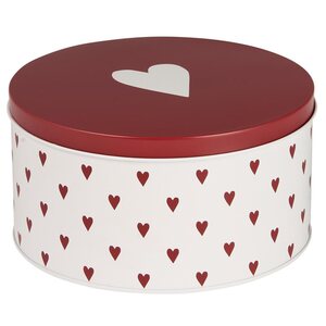 Ib Laursen Metal jar with lid Hearts 16,8 x 9 cm