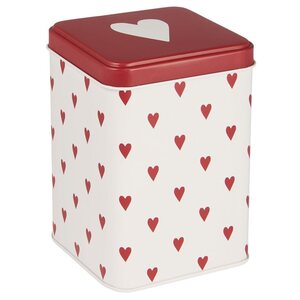 Ib Laursen Metal jar with lid Hearts 8,7 x 12,5 x 8,7 cm