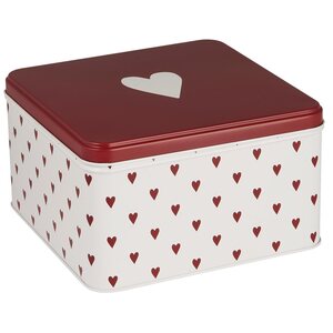 Ib Laursen Metal jar with lid Hearts 17,7 x 10,3 x 17,7 cm