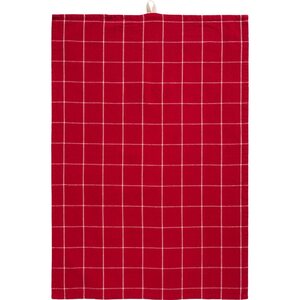 Ib Laursen Silja kitchen towel 50 x 70 cm, red/off-white