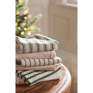 Ib Laursen Orla kitchen towel 50 x 70 cm, off-white/green