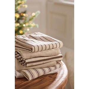 Ib Laursen Freddy kitchen towel 50 x 70 cm, off-white/brown