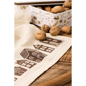 Ib Laursen Pauline kitchen towel 50 x 70 cm, off-white/brown