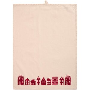 Ib Laursen Sally kitchen towel 50 x 70 cm, off-white/red