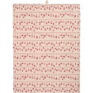 Ib Laursen Hollie kitchen towel 50 x 70 cm, off-white/red