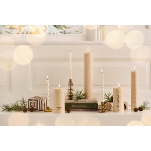 Ib Laursen Advent candle 15 cm, sand/brown