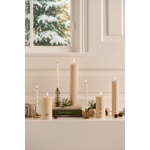 Ib Laursen Advent candle 15 cm, sand/brown
