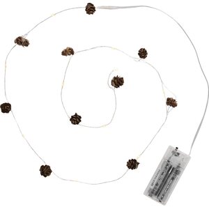 Ib Laursen Wire string lights with 10 LED lights and cones, indoor HUOM MITKÄ PATTERIT