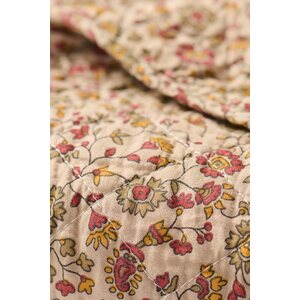 Ib Laursen Quilted blanket 130 x 180 cm, brown/red/orange/grey