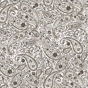 Ib Laursen Paisley gift wrapping paper 52,5 cm x 2 m, brown