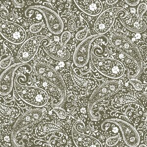 Ib Laursen Paisley gift wrapping paper 52,5 cm x 2 m, green