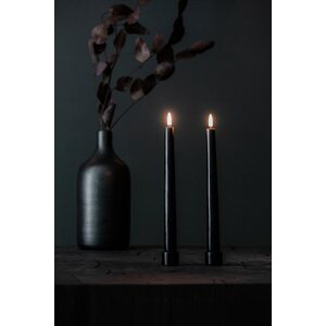Uyuni LED taper candle 25 cm 2-pack, forest black