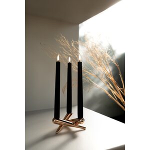 Uyuni LED taper candle 25 cm 2-pack, forest black