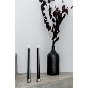 Uyuni LED taper candle 25 cm 2-pack, forest black