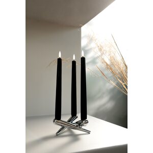 Uyuni LED taper candle 25 cm 2-pack, forest black