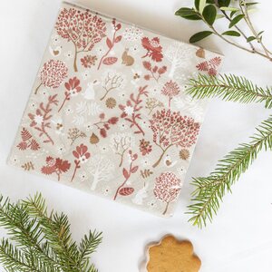 Kanelimamma Jänömetsä servetit 33 x 33 cm, 20 kpl/pkt, punainen