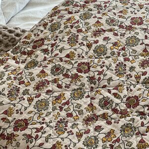 Ib Laursen Quilted blanket 130 x 180 cm, brown/red/orange/grey