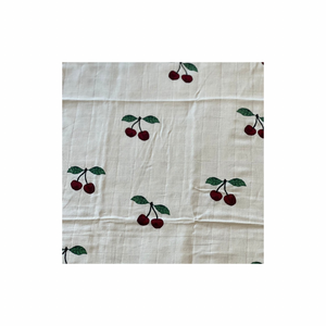 Konges Slojd Ma grande cerise muslin 65 x 65 cmt, off-white/red/green