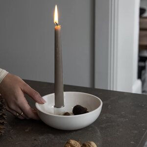 Storefactory Lidatorp S kynttilänjalka, lasitettu valkoinen