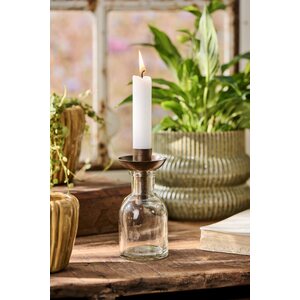 Ib Laursen candlestick for bottle round 7 x 5,5 cm antique gold